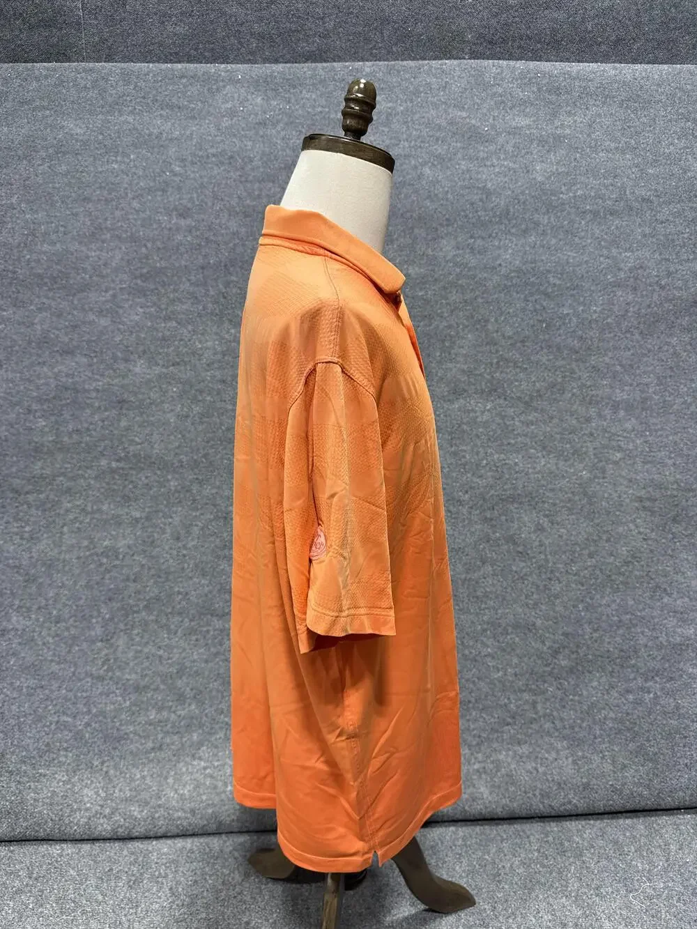 Nike Polo Shirt Mens 2XL Orange Mesh Solid Short Sleeve Golf Performance Top